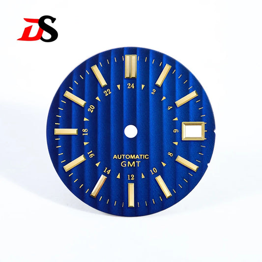 28.5MM Dial Bamboo Pattern Gold Text Sunburst No Lume for NH34 GMT NH35  Movement