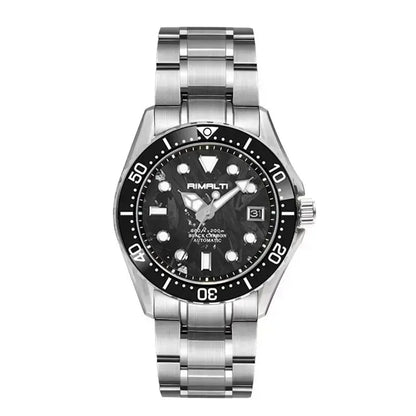 RIMALTI 40mm Watch Carbon Fiber Dial Men's Diving Watch Classic High-quality NH35 Automatic Mechanical Sapphire Blue Lume20bar