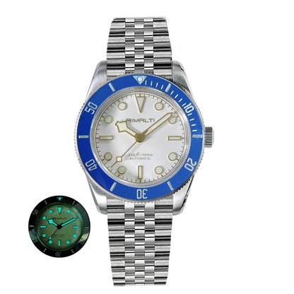 RIMALTI 38mm 62GS Men's Watch 316L Stainless Steel Strap100 Meters Waterproof Retro C3 Lume NH35 Automatic Mechanical Movement