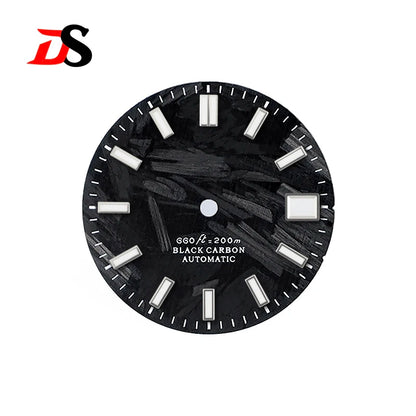 Carbon Fiber Dial NH35NH34 28.5MM Blue Lume Date Finger Part Supports Personalized Customization Logo Text