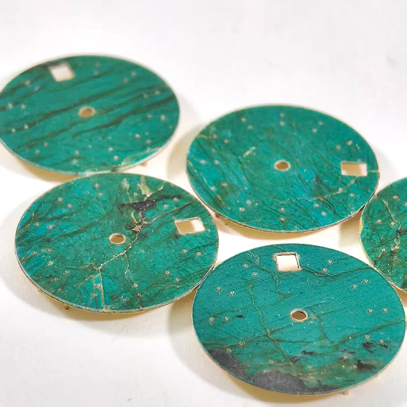 Green Labradorite Natural Dia l28.5mm No Date NH38NH35 Movement Stone Dial