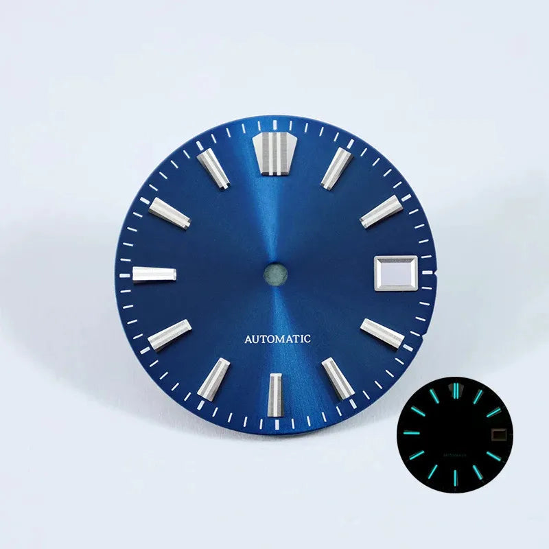 28.5mm Sunburst Dial GS MOD Blue Lume NH35 Movement No Lume