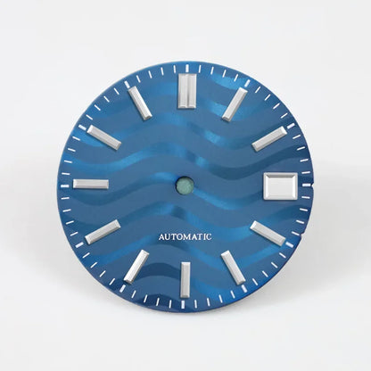 Water Ripple Dial 28.5mm Modified Watch for NH35/NH36 Movement No Lume