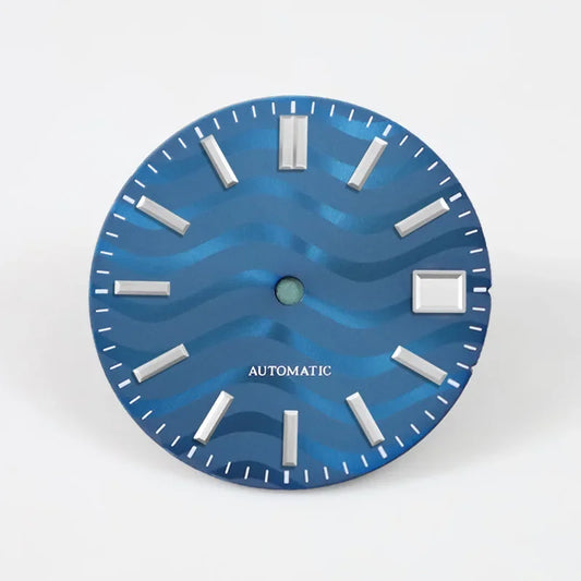 Water Ripple Dial 28.5mm Modified Watch for NH35/NH36 Movement No Lume