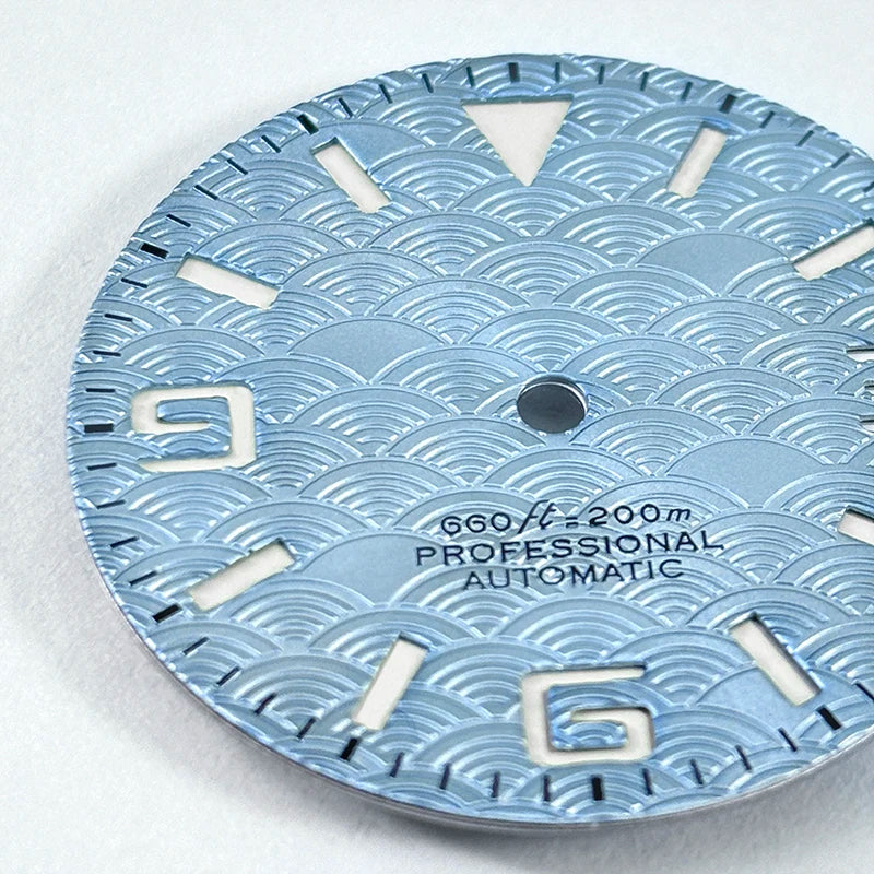 Beige Retro 369 No Date Wave Dial NH38 movement C1 Green Lume