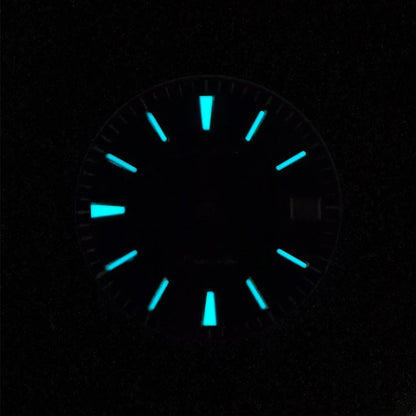 Sunburst Matte White No Date Dial for NH38 NH35 28.5mm Blue Lume