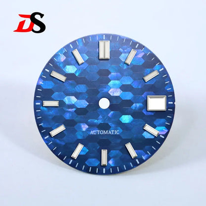 Mosaic 28.5mm Dial Mother-of-pearl Dial Date Index Blue Lume MOD NH35 Movement