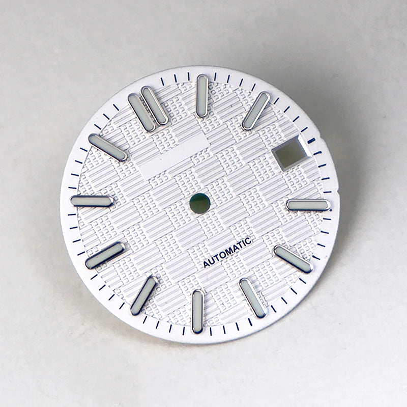 NH35 Dial 28.5mm Engineer Watch Face Blue Luminous Custom Logo for NH35/NH36 Movement