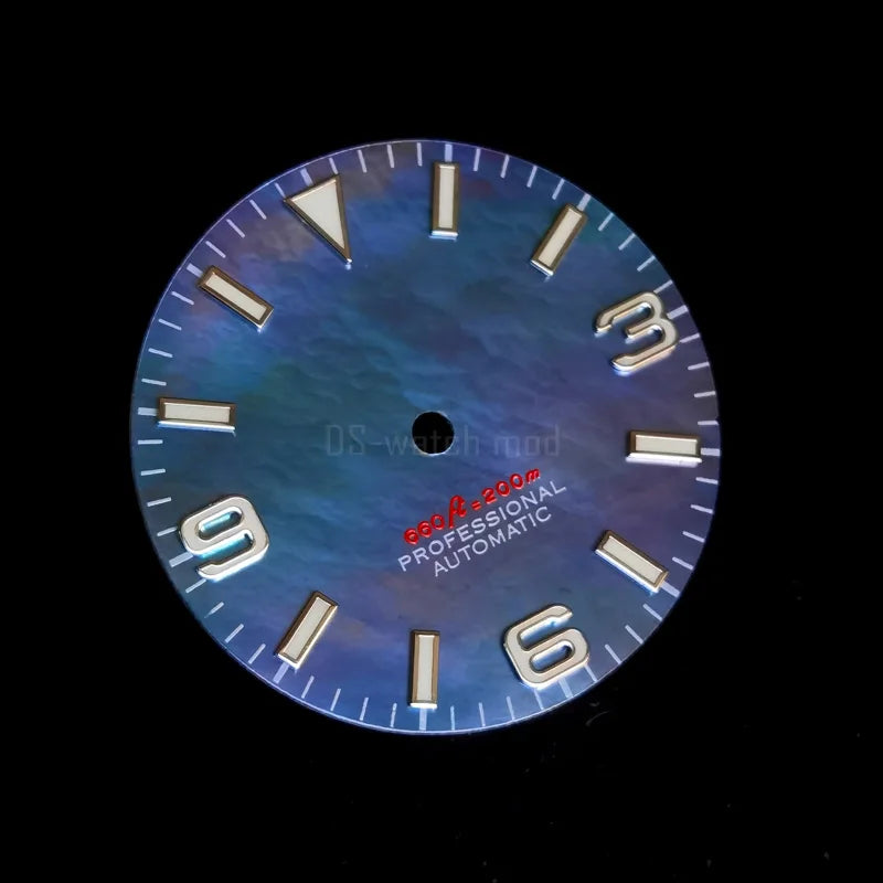 28.5mm 369 Dial Natural Shell MOD BGW9 Lume NH35NH36 Movement Black Lume