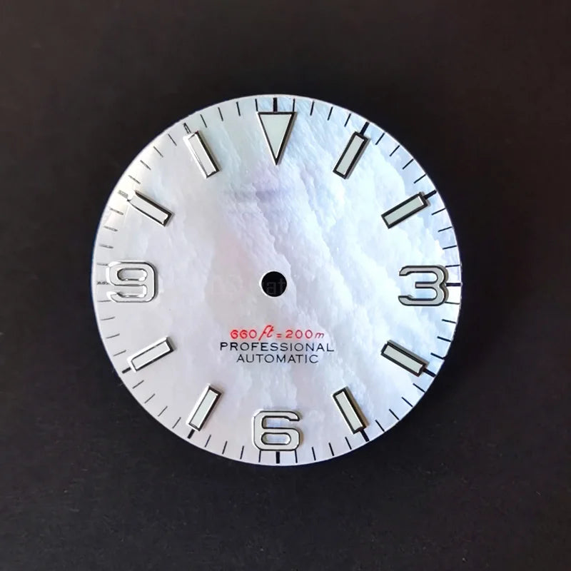 28.5mm 369 Dial Natural Shell MOD BGW9 Lume NH35NH36 Movement Black Lume