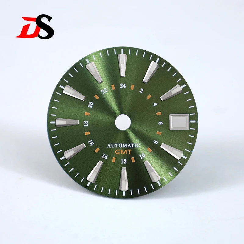 Sunburst GS 24 Hour GMT Sun Pattern Mod Dial 28.5MM Suitable for NH34 Movement OMG Index