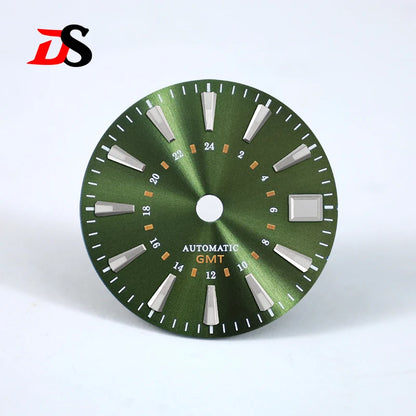 Sunburst GS 24 Hour GMT Sun Pattern Mod Dial 28.5MM Suitable for NH34 Movement OMG Index