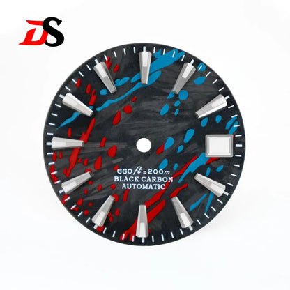 Colorful Graffiti Carbon Fiber Dial Color Ink Date Blue Lume