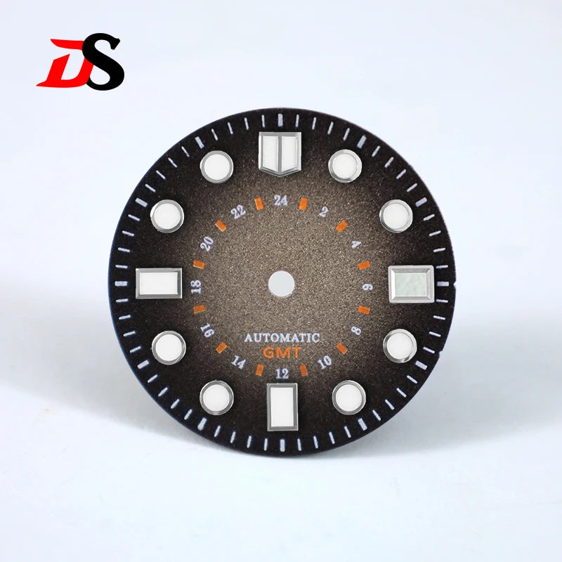28.5mm Dial Spark Vintage Beige Green Lume NH34GMT NH35 Movement