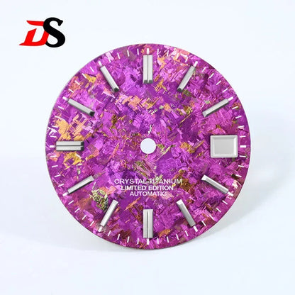 28.5mm Dial Crystal Titanium Text Dial Chaotic Texture No Lume NH35 Movement