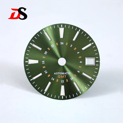 Sunburst 24-hour GMT Sun Pattern blue luminous Dial NH34 Movement 28.5mm