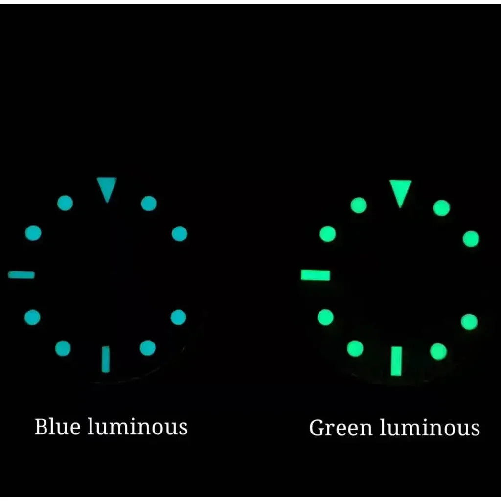 Carbon Fiber Dial GMT Blue/green Lume Index Support Custom Logo NH34 NH35 28.5mm