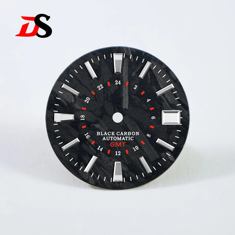 Carbon Fiber Dial GMT No lume/blue lume index Support Custom Logo NH34 NH35 28.5mm