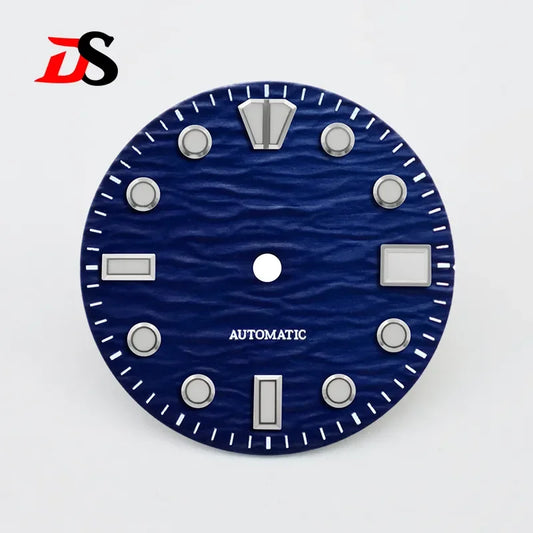 28.5mm Wave Dial Blue Lume for NH35/NH38 Movement