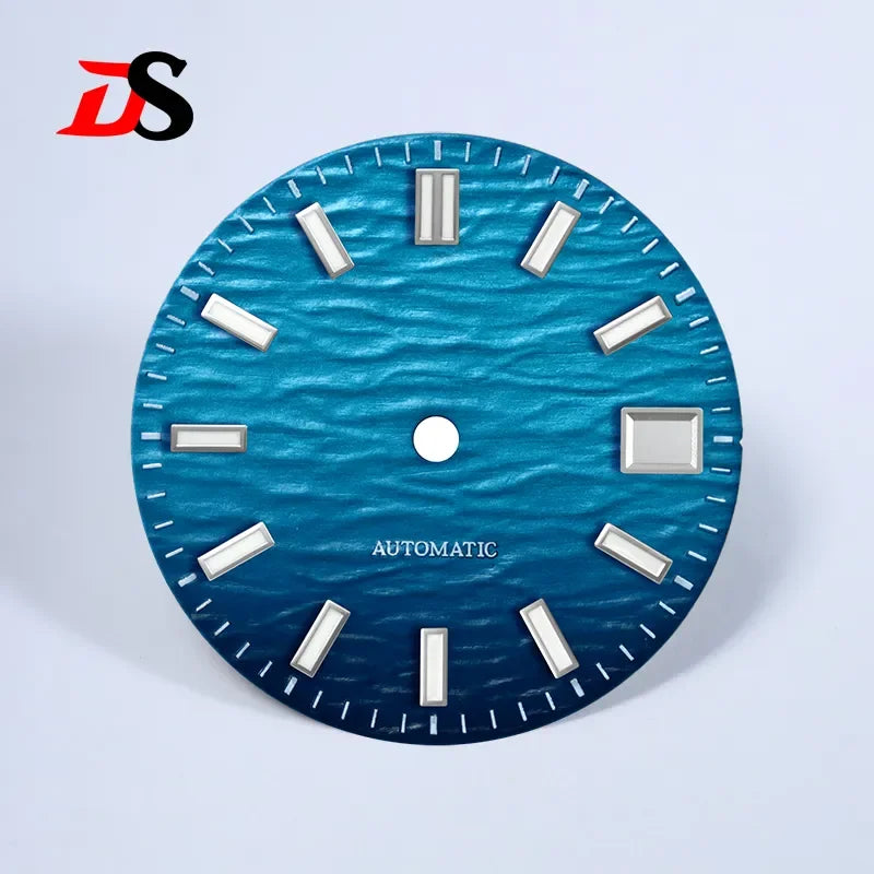 28.5mm Dial Gradient Wave Pattern Dial Blue Lume Date for NH35/NH38 Movement