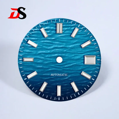 28.5mm Dial Gradient Wave Pattern Dial Blue Lume Date for NH35/NH38 Movement