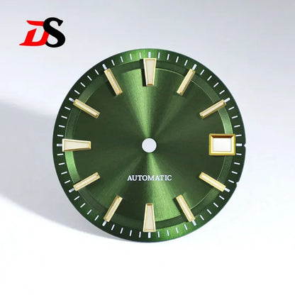 28.5mm Sunburst Dial Blue Lume NH35 Movement 3 O 'clock