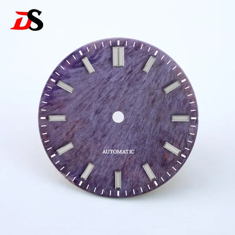 28.5mm Dial Purple Dragon Crystal Purple Stone Blue Lume NH38 NH35 Movement No Date No Lume