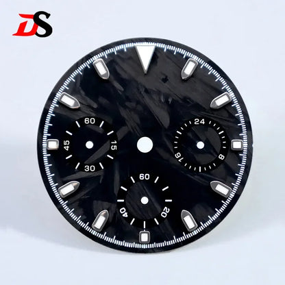Carbon Fiber Dial Blue Lume for VK63 Movement 29.5mm Black Lume