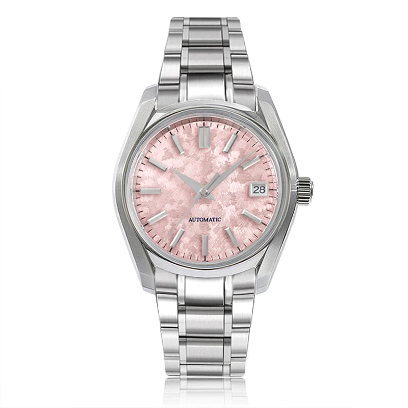 62GS 38mm Sakura Stainless Steel Watch Dome Sapphire Glass AR Coating High-quality Men's Watch NH35 Movement