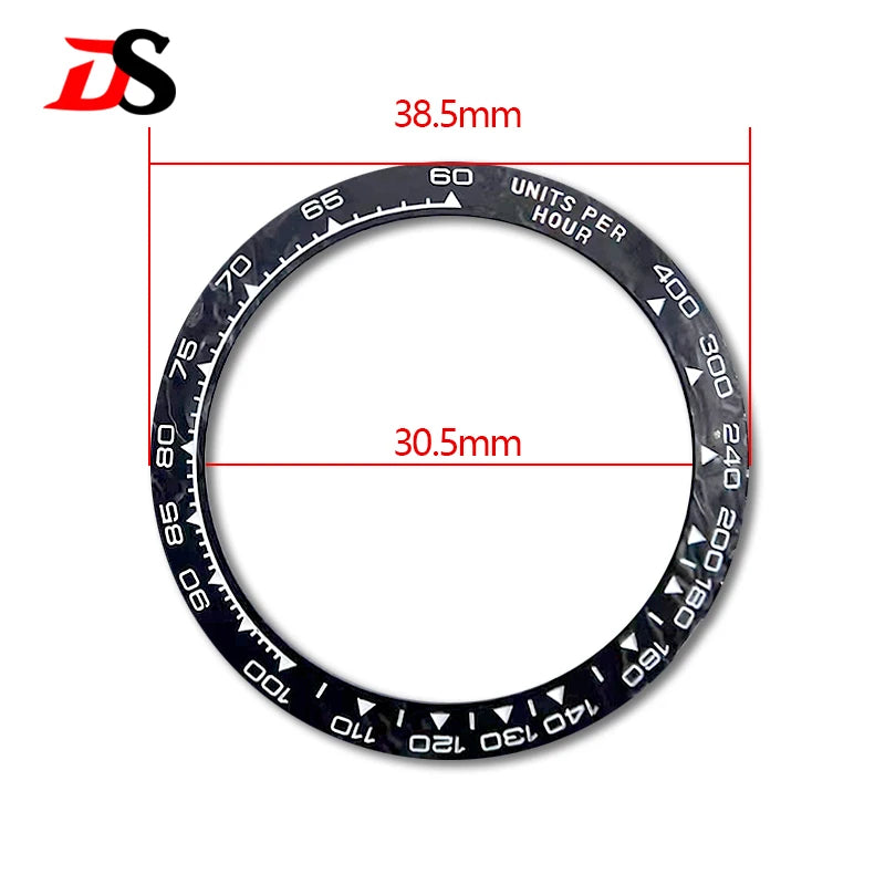 38mm Carbon Fiber Case Carbon Fiber Bezel Sapphire Glass Multi-function Case 3ATM Fit VK63/4130 Movement