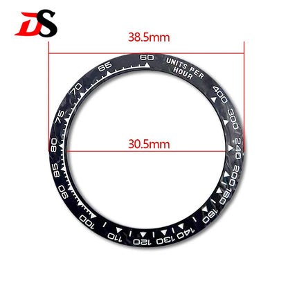 38mm Carbon Fiber Case Carbon Fiber Bezel Sapphire Glass Multi-function Case 3ATM Fit VK63/4130 Movement