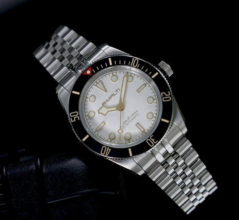 RIMALTI 38mm 62GS Men's Watch 316L Stainless Steel Strap100 Meters Waterproof Retro C3 Lume NH35 Automatic Mechanical Movement
