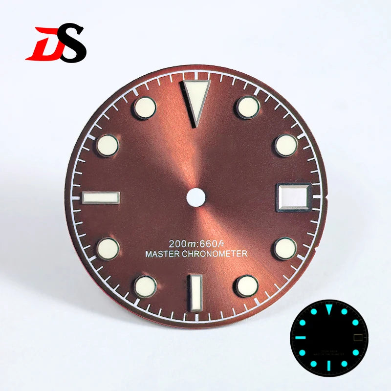 NH35 Sunburst Dial Tu-dor Red Blue Lume Date NH38 NH34 Movement Matte Dial