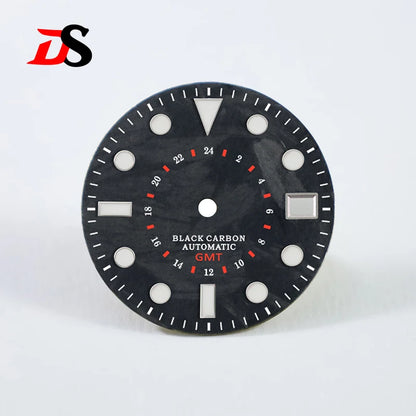 Carbon Fiber Dial GMT Blue/green Lume Index Support Custom Logo NH34 NH35 28.5mm