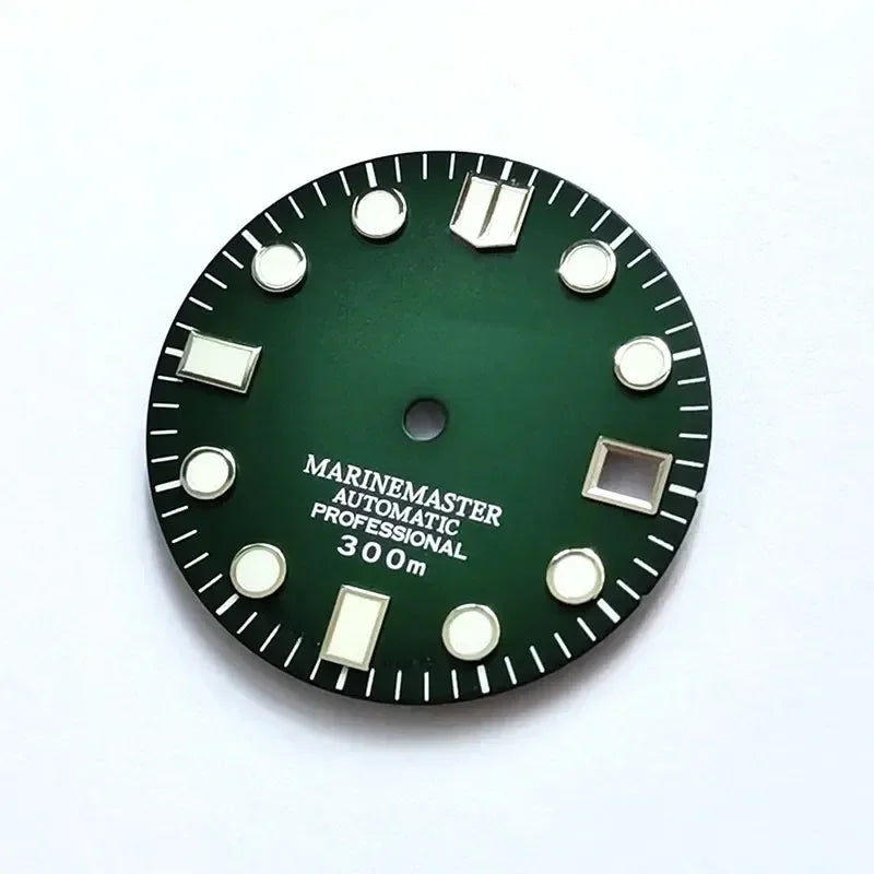 28.5mm Silver Marinemaster MM Index Dial BGW9 C3 Lume NH35NH36 Movement