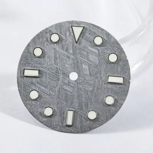 No Tick Mark 28.5mm Natural Grey Meteorite Dial BGW9 C3 Lume NH35NH36 Movement