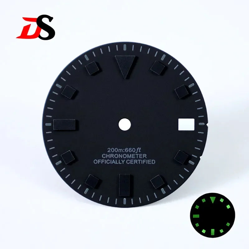 50-layer Retro 28.5mm Dial Matte Black White Dark Green Lume NH35 Movement