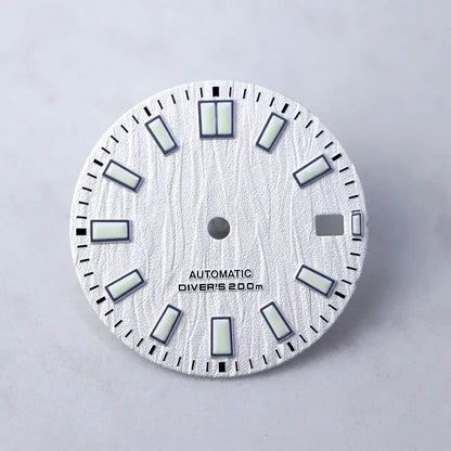 28.5mm Wave Birch Dial Green Lume NH35 Movement