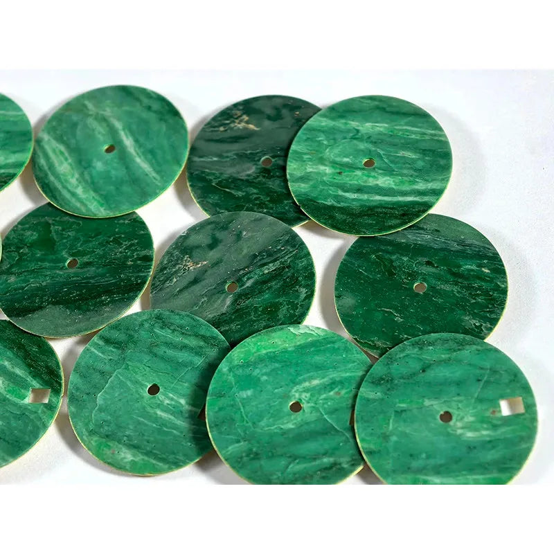 African Jade 28.5mm Dial No Lume NH38 Movement NO Date Blue Lume Stone Dial