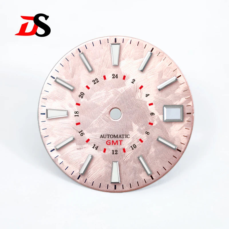 DS Sakura Red GMT Dial Blue Lume NH34GMT 28.5mm