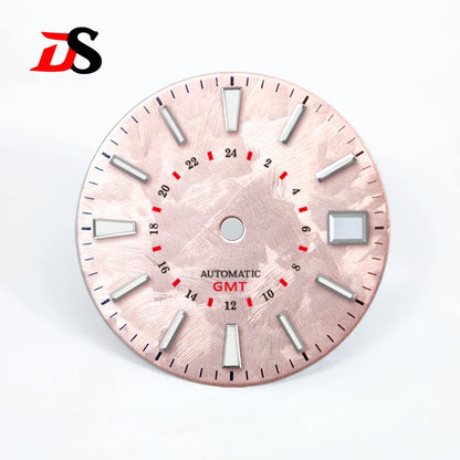 DS Sakura Red GMT Dial Blue Lume NH34GMT 28.5mm
