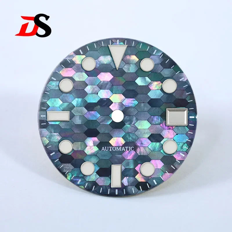 28.5mm Dial Blue Mosaic Mother-of-pearl Dial BGW9 C3 Lume MOD NH35 Movement
