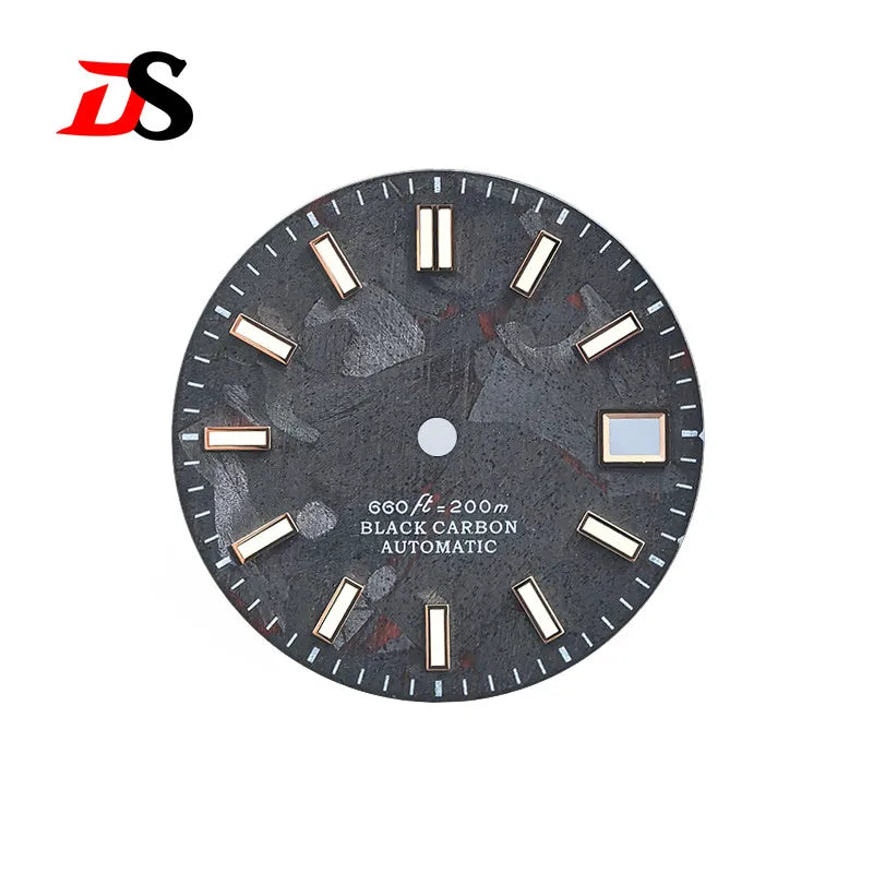 Carbon Fiber Dial NH35NH34 28.5MM Blue Lume Date Finger Part Supports Personalized Customization Logo Text