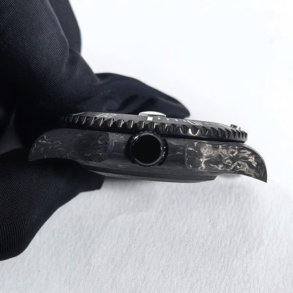 40.5mm Carbon Fiber SUB Diving Case Sapphire Glass for 3135 Movement 28.5-29mm Dial