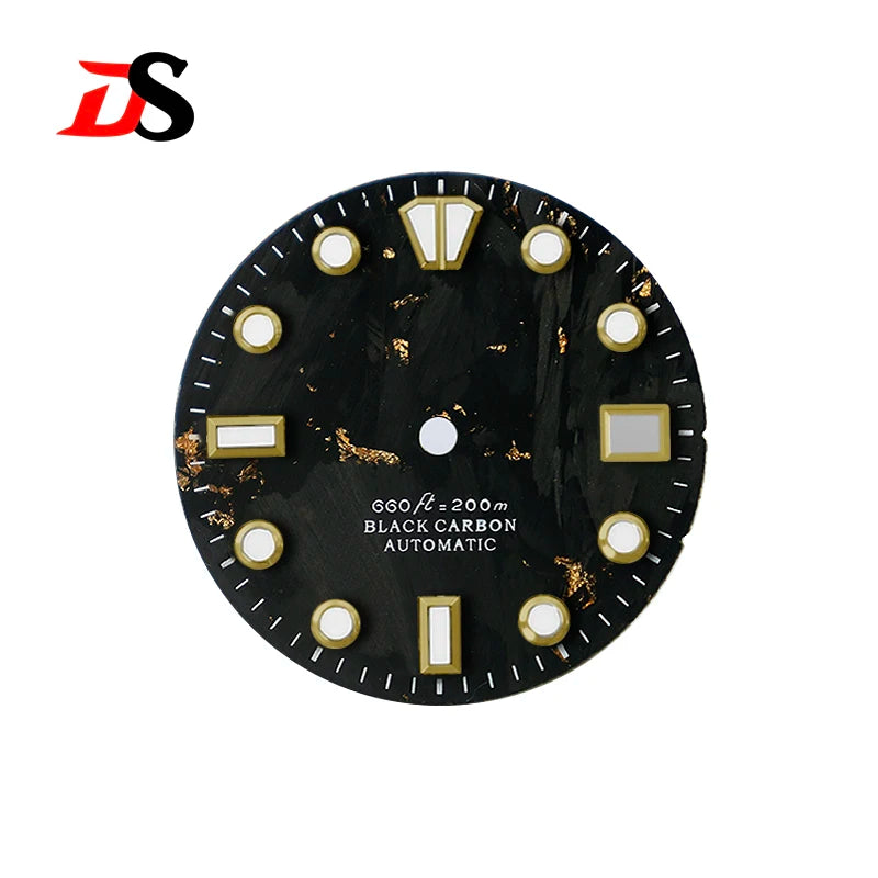 Natural Carbon Fiber Dial 28.5mm GS Diving Index Blue Lume NH35