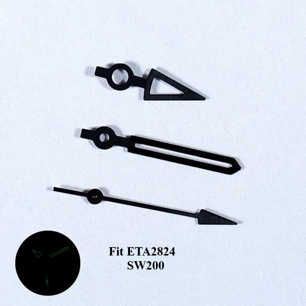 ETA 2824 SW200 Skeleton Watch Hands BGW9 C3 / Black Lume