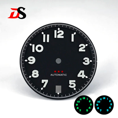 Forerunner Dial Blue /Green Lume 28.5mm Number NH35 Dial Red Stars