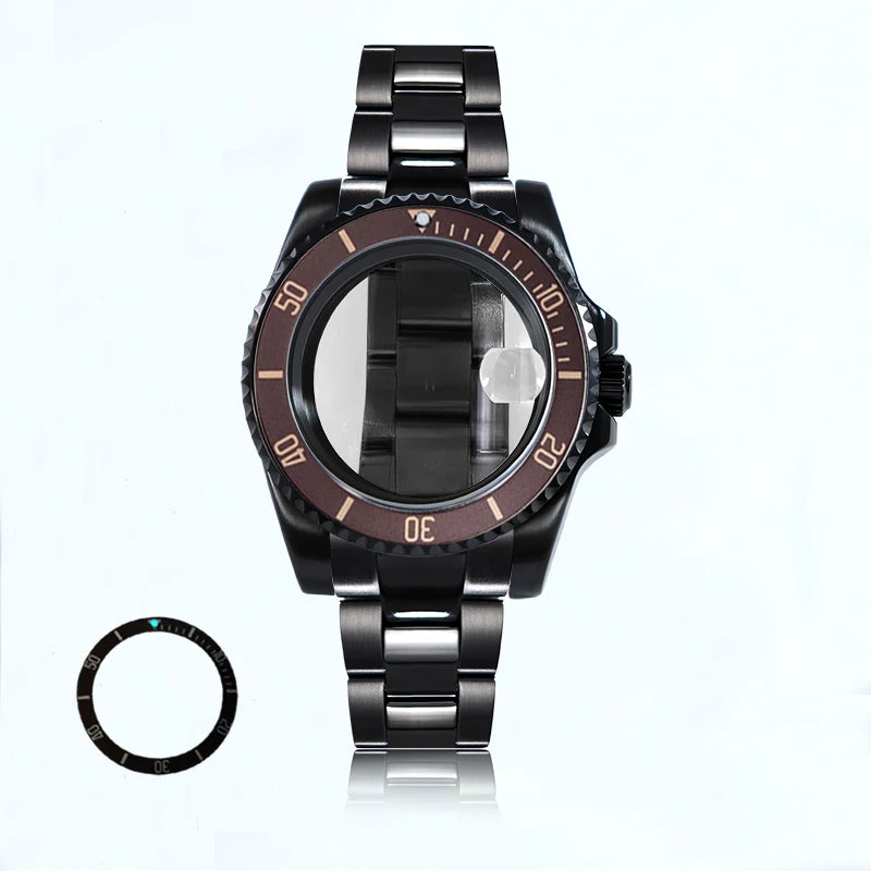 Black 40.5mm Case Oyster Bracelet 20ATM Suitable for NH34NH35/36/38ETA2824 Movement