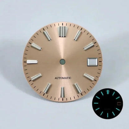 28.5mm Sunburst Dial GS MOD Blue Lume NH35 Movement No Lume