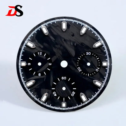 29.5mm Dial Carbon Fiber Dial Blue Lume for VK63 Movement Black Lume